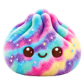 Rainbow Galaxy design of the cute giant cuddle plush
